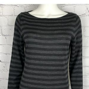 Eileen Fisher boatneck striped sweater medium.